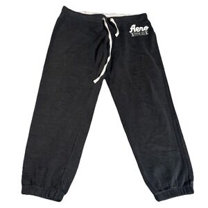 Y2K Aeropostale Lowrise Jogger Sweatpants Women's Large Black Phys Ed 2000s
